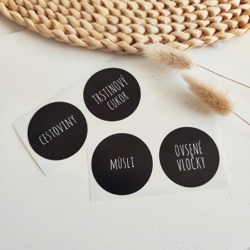 nálepky na potraviny, nálepky do kuchyne, nálepky na dózy, usporiadanie, domácnosť, nálepky na múku, nálepky na cukor, nálepky na koreničky, ideatree, nové mesto nad váhom