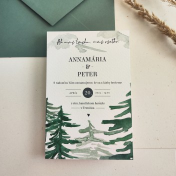 ideatree, oznámenie, svadba, svadobné oznámenie, oznámenie s dátumom, oznámenie hory, oznámenie les, oznámenie stromy, jednoduché oznámenie, nové mesto nad váhom