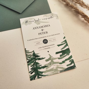 ideatree, oznámenie, svadba, svadobné oznámenie, oznámenie s dátumom, oznámenie hory, oznámenie les, oznámenie stromy, jednoduché oznámenie, nové mesto nad váhom