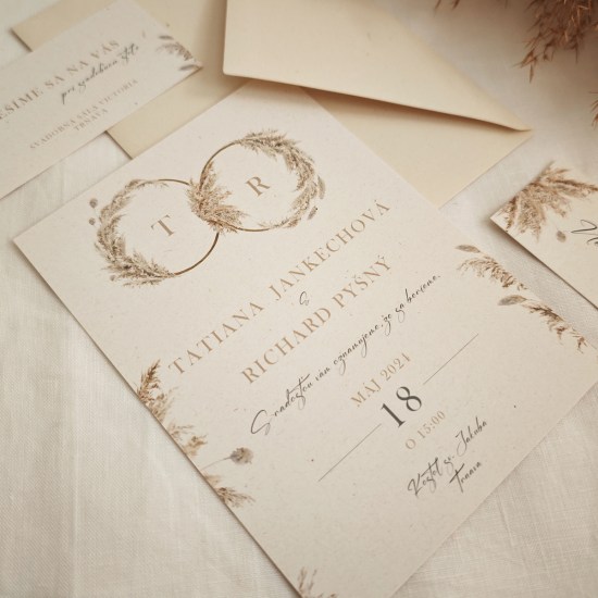 ideatree, oznámenie, svadba, svadobné oznámenie, oznámenie pampas, pampas grass, jednoduché oznámenie, nové mesto nad váhom