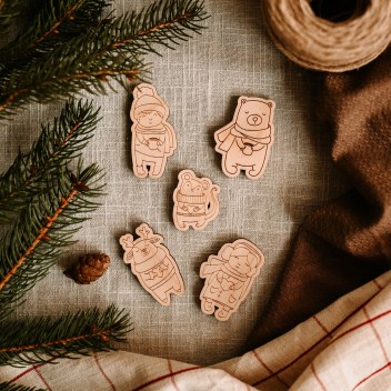 ideatee, vianoce, magnetky, drevené magnetky, vianočné magnetky, detské magnetky, vianočné dekorácie, nové mesto nad váhom