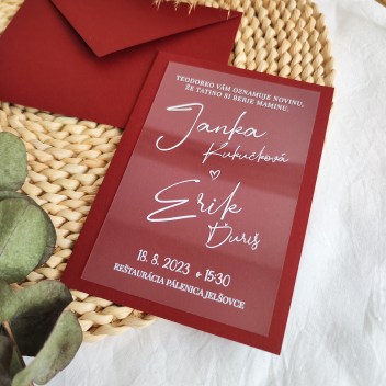 ideatree, oznámenie, svadba, svadobné oznámenie, transparentné oznámenie, priesvitné, nové mesto nad váhom